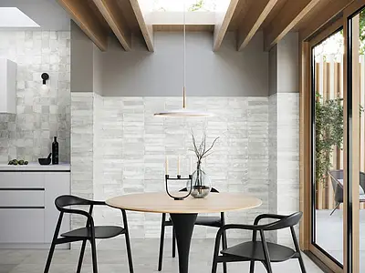 Background tile, Color white, Style zellige, Ceramics, 10x10 cm, Finish glossy