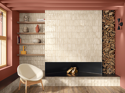 Background tile, Color beige, Style zellige, Ceramics, 6.5x20 cm, Finish glossy