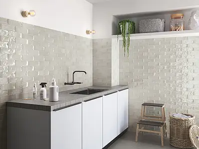Background tile, Color grey, Ceramics, 10x10 cm, Finish glossy