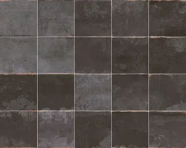 Фоновая плитка, Цвет чёрный, Глазурованный керамогранит, 13.8x13.8 см, Поверхность Сатинированная