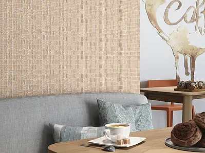 Mosaic effect tiles, Effect unicolor, Color beige, Ceramics, 10x10 cm, Finish glossy