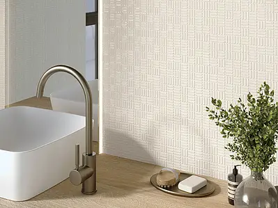 Mosaic effect tiles, Effect unicolor, Color beige, Ceramics, 10x10 cm, Finish glossy
