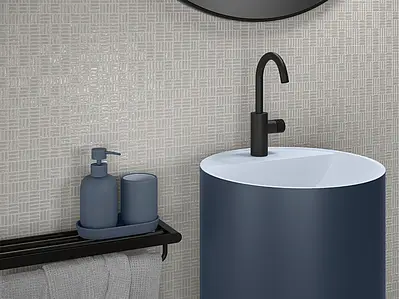 Mosaic effect tiles, Effect unicolor, Color grey, Ceramics, 10x10 cm, Finish glossy
