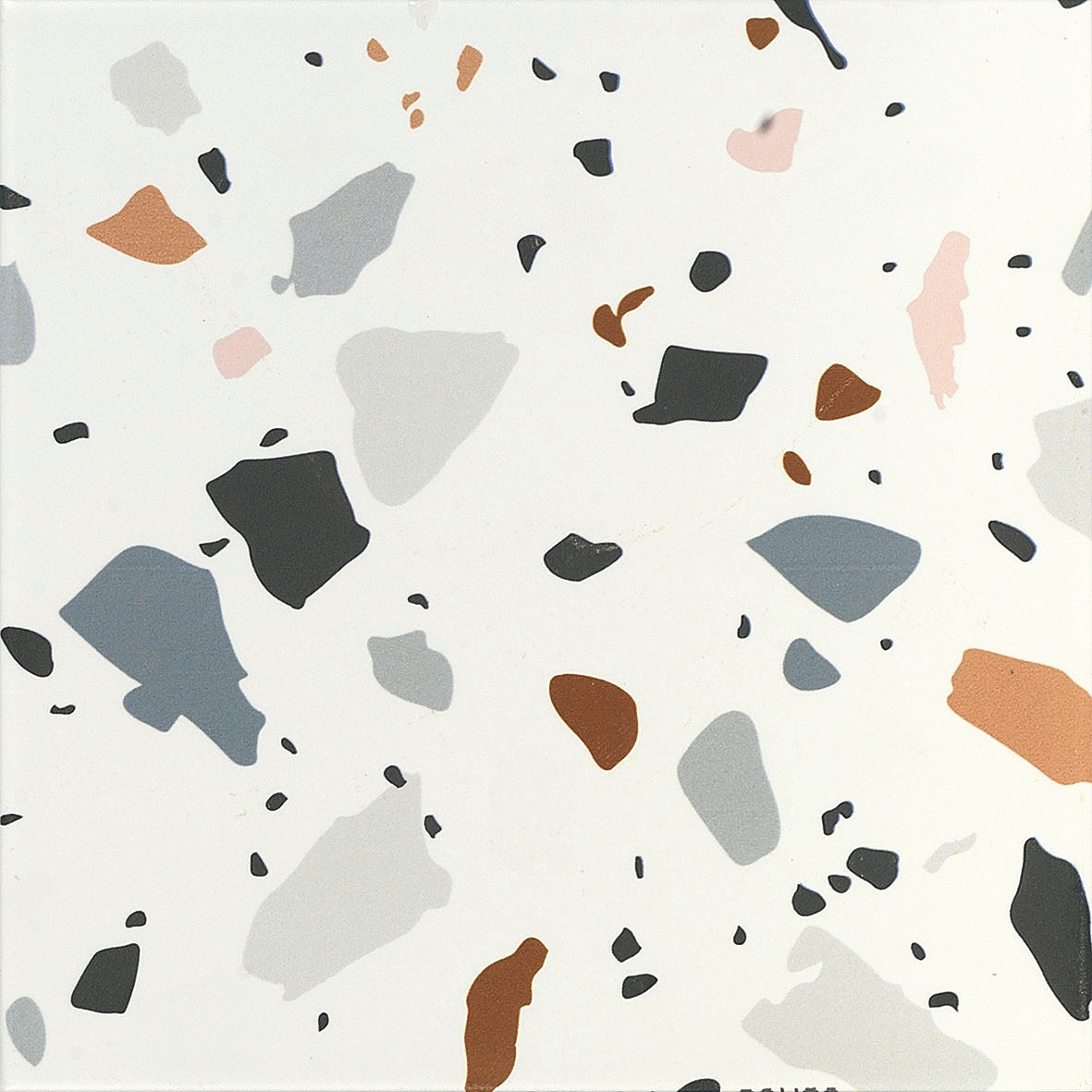 Carrelage Grès cérame émaillé, 20x20 cm, Surface mate, Effet pierre,terrazzo, Teinte multicolore, 