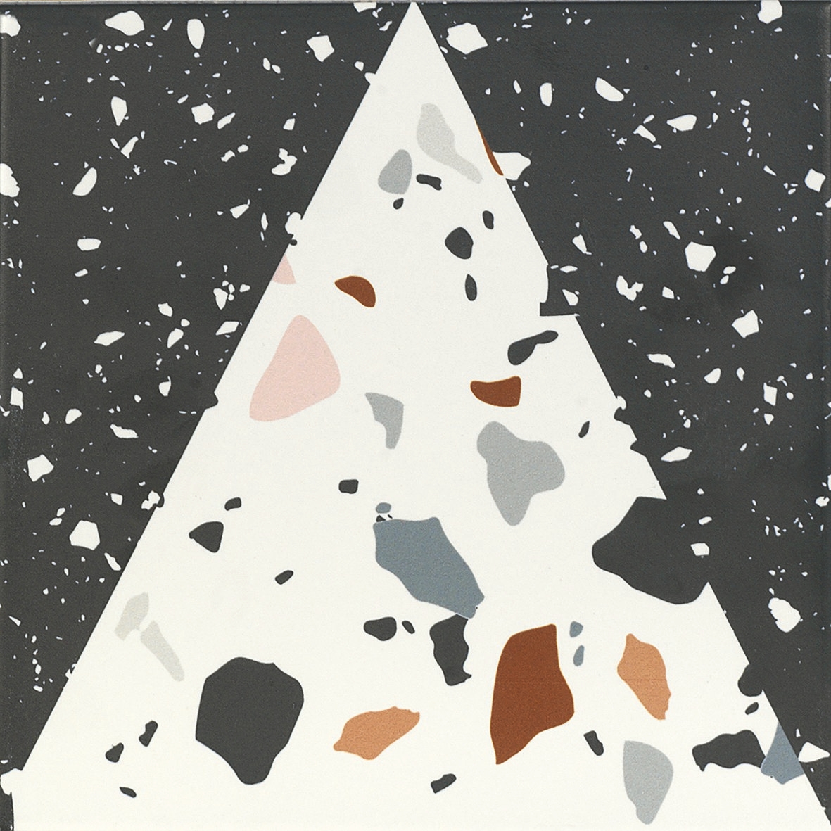 Background tile Trendy by Ape, Glazed porcelain stoneware, 20x20 cm, Surface Finish matte, Effect stone,terrazzo, Color multicolor,