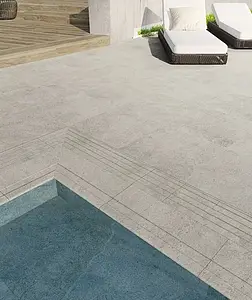 Zwembadrand, Geglazuurde porseleinen steengoed, 28x66.5 cm, Oppervlak antislip