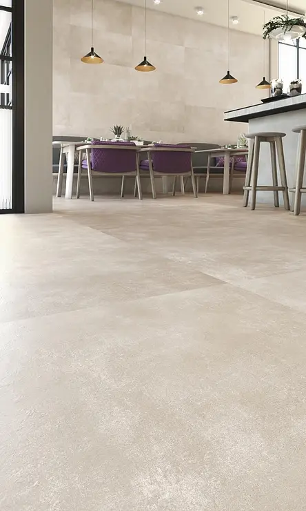 Background tile, Effect concrete, Color beige, Glazed porcelain stoneware, 60x120 cm, Finish antislip