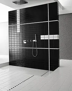 Mosaikkflis, Farge svart, Keramikk, 30x30 cm, Overflate halvglanset