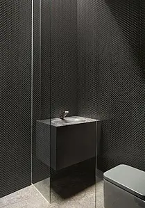 Mosaico, Color negro, Cerámica, 30x30 cm, Acabado 3D