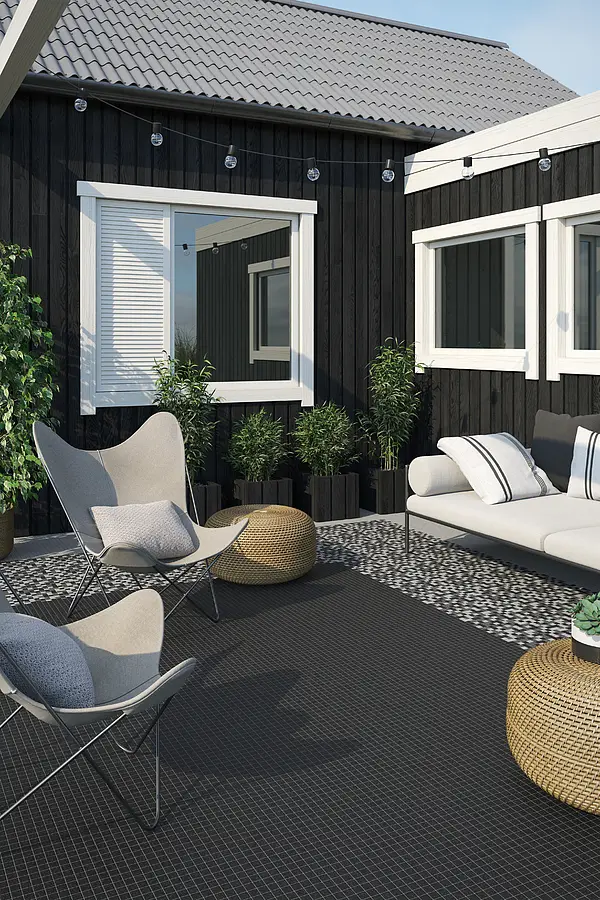 Mosaic tile, Effect other stones, Color black, Glazed porcelain stoneware, 30x30 cm, Finish antislip