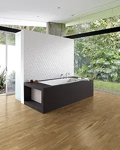 Mosaic tile, Effect unicolor, Color white, Style metro, Ceramics, 30x37 cm, Finish matte