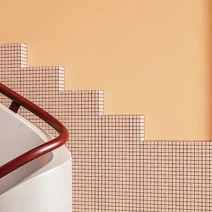 Mosaik, Optik unicolor, Farbe orange, Glasiertes Feinsteinzeug, 30x30 cm, Oberfläche rutschfeste