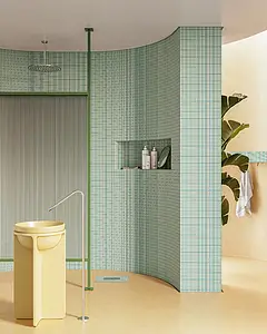 Mosaik, Textur enfärgad, Färg grön, Glaserad granitkeramik, 30x30 cm, Yta halksäker