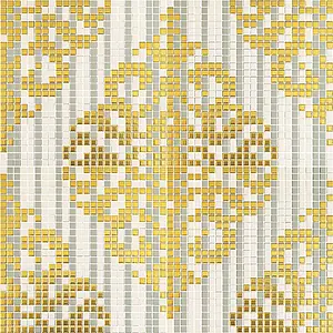 Mosaic tile, Effect gold and precious metals,fabric, Color multicolor, Ceramics, 60x60 cm, Finish matte