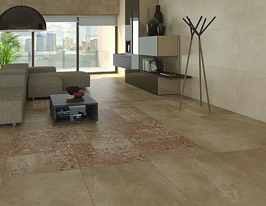 Avenue Porcelain Tiles produced by Arcana Ceramica, Style patchwork, Stone, fabric effect