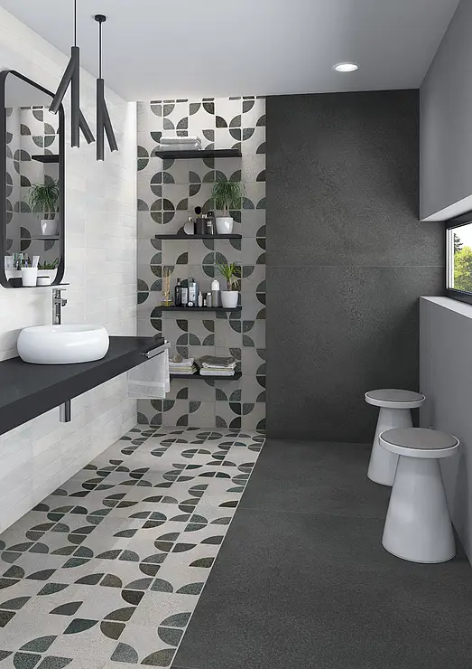 Background tile, Effect stone,other stones, Color grey, Style patchwork, Glazed porcelain stoneware, 20x20 cm, Finish antislip