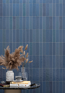 Background tile, Effect unicolor, Color navy blue, Ceramics, 8x31.5 cm, Finish glossy