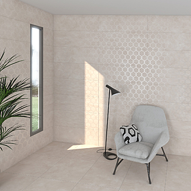 Effect concrete, Color beige, Background tile, Ceramics, 33.3x100 cm, Finish matte