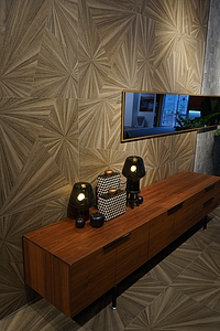 Background tile, Effect wood, Color brown, Glazed porcelain stoneware, 80x80 cm, Finish matte