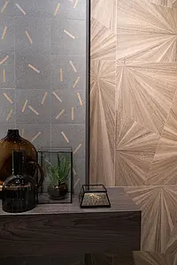 Bakgrundskakel, Textur trä, Färg brun, Glaserad granitkeramik, 80x80 cm, Yta matt