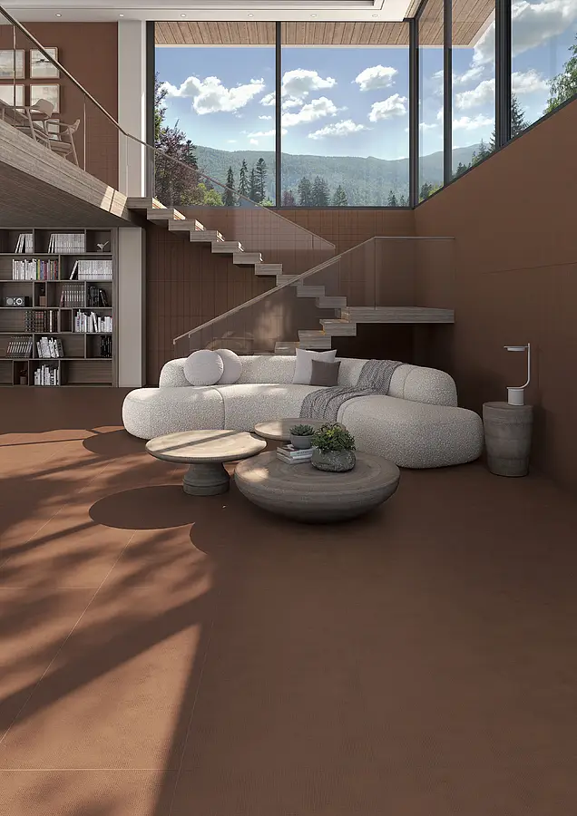 Background tile, Effect other stones, Color brown, Glazed porcelain stoneware, 60x120 cm, Finish matte