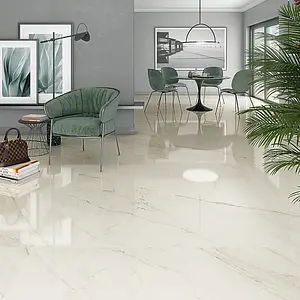 Effect stone, Color white, Background tile, Glazed porcelain stoneware, 79.3x79.3 cm, Finish polished