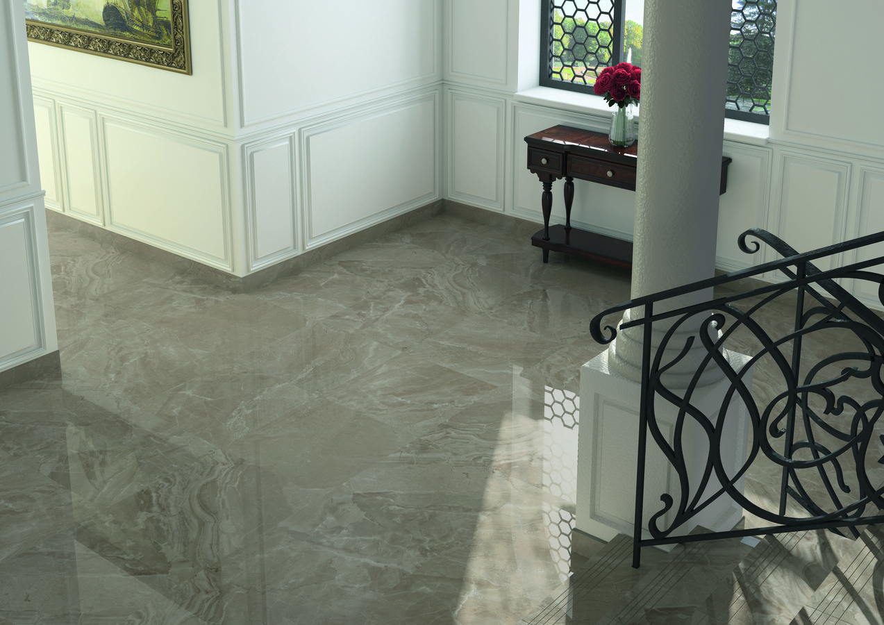 Skirting, Color beige, Glazed porcelain stoneware, 9.4x60 cm, Finish glossy