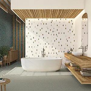 Mosaic effect tiles, Effect concrete, Color beige,multicolor, Ceramics, 45x120 cm, Finish matte