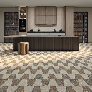 Grundflise, Effekt beton, Farve beige, Glaseret porcelænsstentøj, 22.7x29 cm, Overflade mat