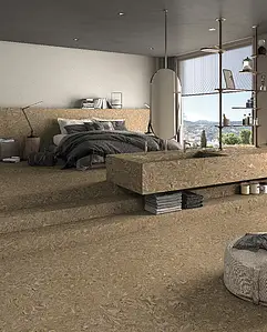 Grundflise, Effekt beton, Farve brun, Glaseret porcelænsstentøj, 60x120 cm, Overflade mat