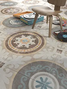 Grundflise, Effekt marokkanske fliser,beton, Farve med flere farver, Glaseret porcelænsstentøj, 60x60 cm, Overflade mat