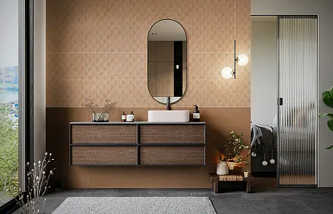 Carrelage, Teinte orange, Céramique, 33x100 cm, Surface mate