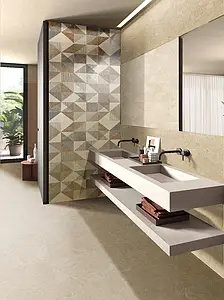 Carrelage, Effet autres types de pierre, Teinte beige, Grès cérame émaillé, 60x120 cm, Surface antidérapante