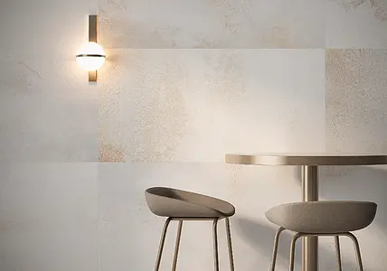 Bakgrunnsflis, Effekt metall, Farge hvit, Glasert porselenssteintøy, 60x120 cm, Overflate matt
