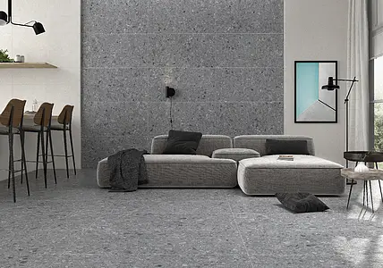Hintergrundfliesen, Optik stein, Farbe graue, Unglasiertes Feinsteinzeug, 30x60 cm, Oberfläche rutschfeste