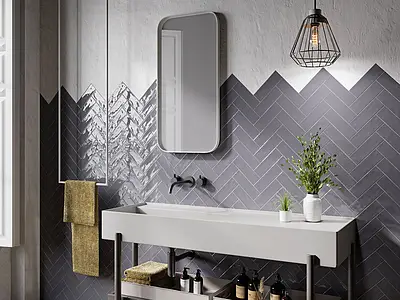 Background tile, Effect unicolor, Color grey, Style zellige, Ceramics, 6.5x20 cm, Finish glossy