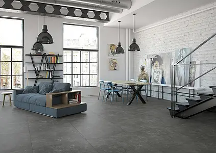 Grundflise, Effekt beton, Farve grå, Glaseret porcelænsstentøj, 60x60 cm, Overflade skridsikker