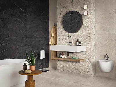 Background tile, Effect stone,other marbles, Color black, Glazed porcelain stoneware, 60x120 cm, Finish antislip
