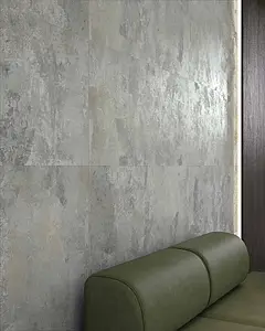 Piastrella di fondo, Colore verde, Gres porcellanato smaltato, 60x120 cm, Superficie antiscivolo