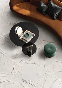 Grundflise, Effekt sten,other marbles, Farve hvid, Glaseret porcelænsstentøj, 80x80 cm, Overflade skridsikker