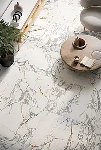 Background tile, Effect stone,other marbles, Color white, Glazed porcelain stoneware, 80x80 cm, Finish antislip