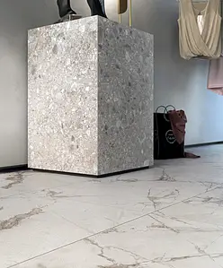 Grundflise, Effekt sten,other marbles, Farve hvid, Glaseret porcelænsstentøj, 60x120 cm, Overflade skridsikker