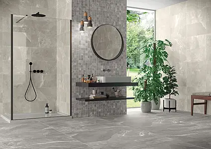 Mosaic tile, Effect other marbles, Color grey, Glazed porcelain stoneware, 30x30 cm, Finish antislip