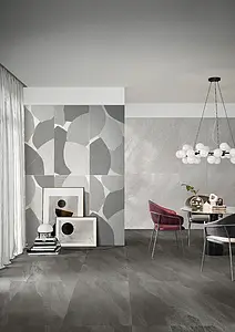 Background tile, Effect stone,slate, Color grey, Glazed porcelain stoneware, 60x120 cm, Finish antislip