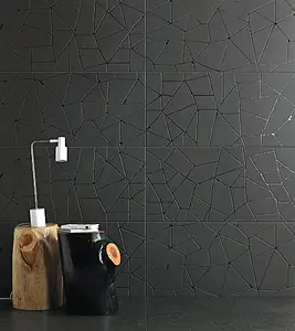 Dekor, Textur left_menu_crackleur , Färg svart, Stil hanverksmässig, Glaserad granitkeramik, 40x80 cm, Yta matt