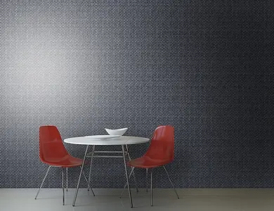 Mosaico, Effetto metallo, Colore nero, Vetro, 30x30 cm, Superficie lucida