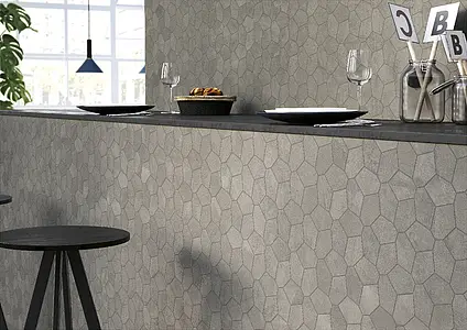 Mosaic tile, Effect resin, Color grey, Glazed porcelain stoneware, 24.7x28.5 cm, Finish matte