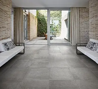 Background tile, Effect concrete, Color grey, Glazed porcelain stoneware, 59.5x59.5 cm, Finish semi-polished