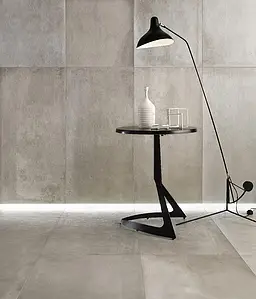 Grundflise, Effekt beton, Farve grå, Glaseret porcelænsstentøj, 59.5x119.2 cm, Overflade skridsikker