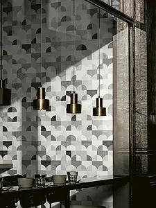 Background tile, Effect stone,other marbles, Color black & white, Style patchwork, Unglazed porcelain stoneware, 59.5x119.2 cm, Finish antislip
